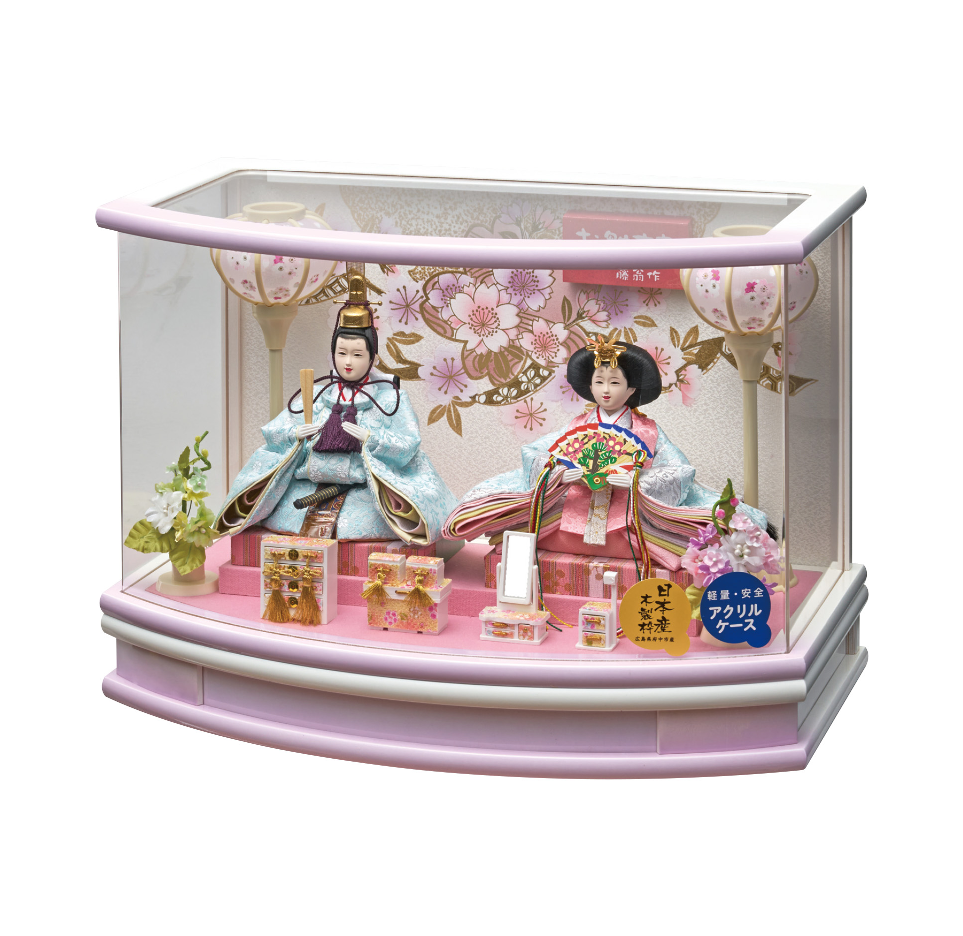 ガラスフュージングのお雛様(アクリルスタンド付き)